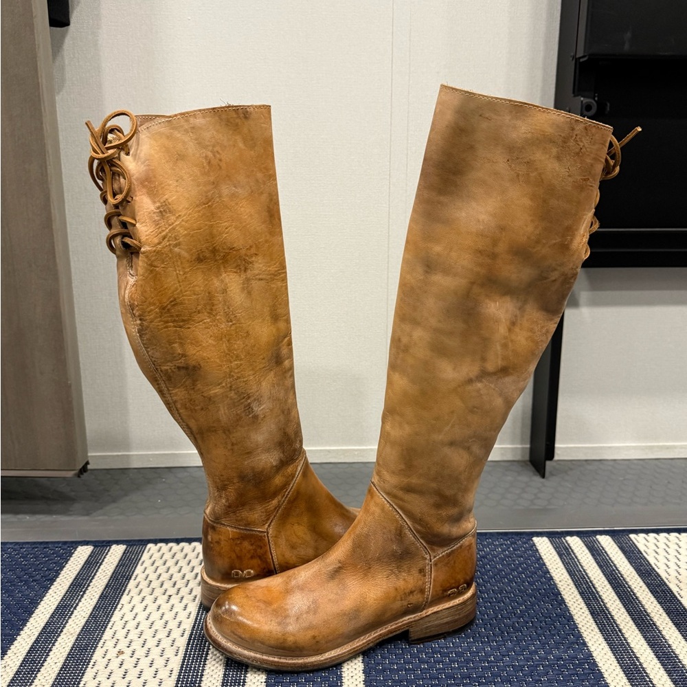 Bed Stu Manchester Tall Boots 6 Equestrian Leather Tan Rustic Boho Indie New